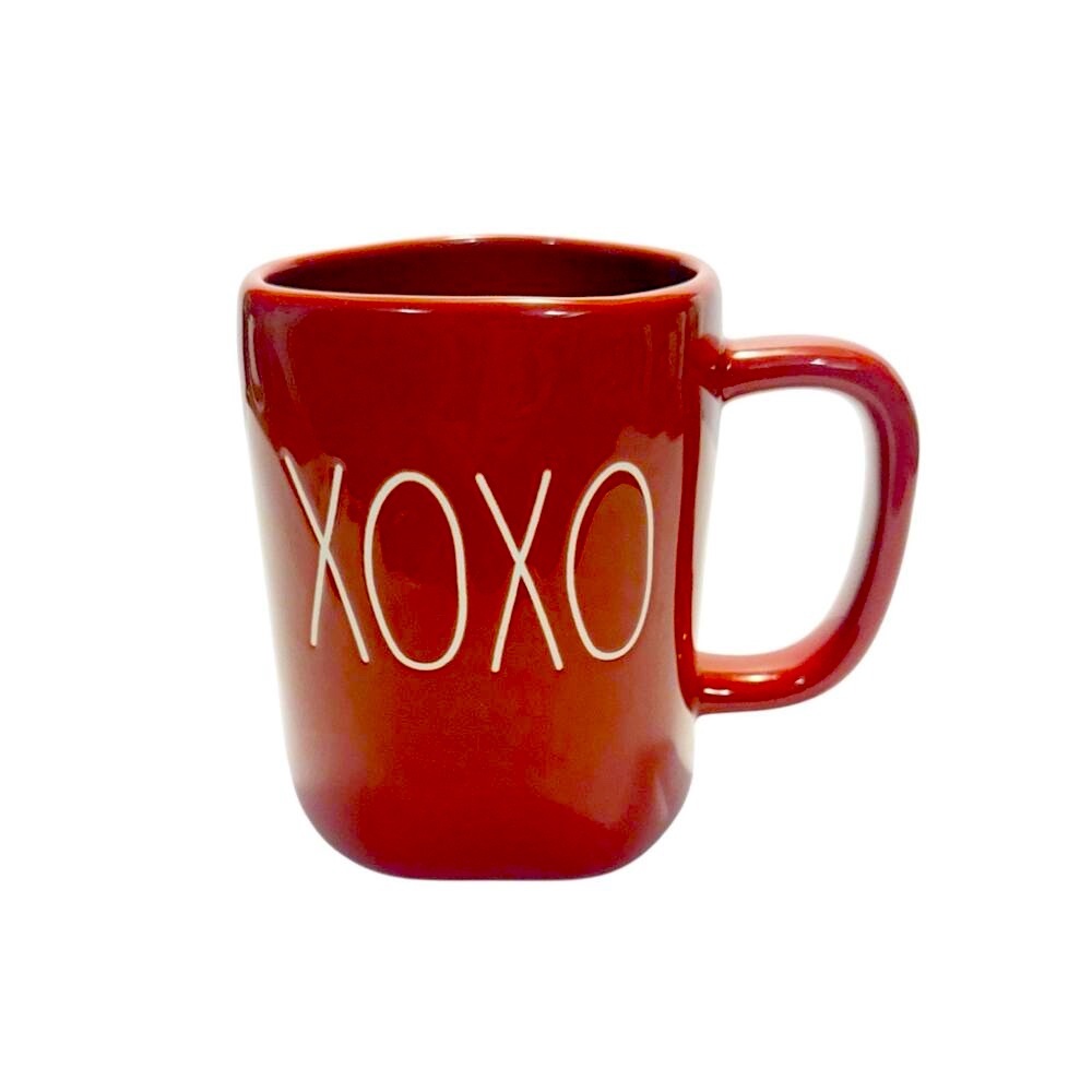 Rae Dunn Red XOXO Kisses & Hugs Romantic Valentines Day Pottery XL Coffee Mug